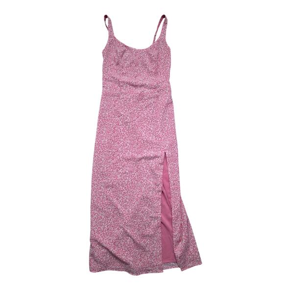 abercrombie corset seamed midi dress NEW Abercrombie & Fitch womens Size L Floral Corset Seamed Midi dress Slit  lined